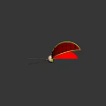 Stylish Red Hair Accessory With Black Dots Yellow Trim Pearl Decoration And White Wing Structure