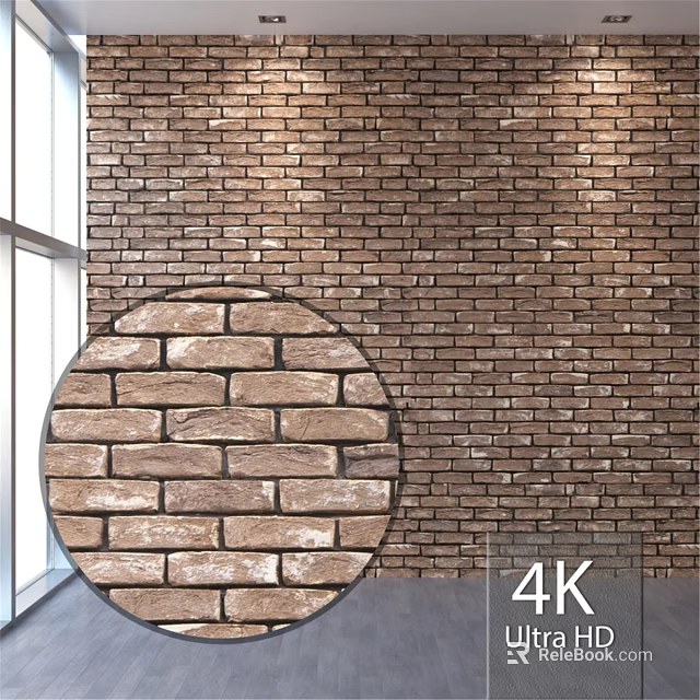 Detailed Brick Wall Structure With High Resolution 4K Texture And Interior Design 3d model 