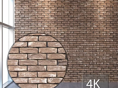 Detailed Brick Wall Structure With High Resolution 4K Texture And Interior Design 3d model