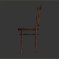 Wooden Leisure Chair with Vertical Slats Backrest and Round Striped Seat Simple Design