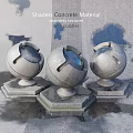 Decorative Spherical Stone Components With Seamless Textures And Puddles