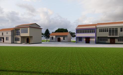 Modern Residential Buildings, Villages and Towns, Rural Residential Buildings 3d model