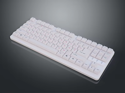 White Computer Keyboard With Standard Layout And Sleek Modern Design 3d model