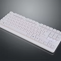 White Computer Keyboard With Standard Layout And Sleek Modern Design