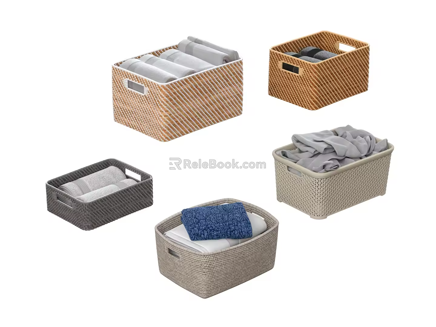 Towel rack storage basket towel 3d model