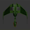 Futuristic Green Spaceship With Extended Solar Panels And Cosmic Exploration Design