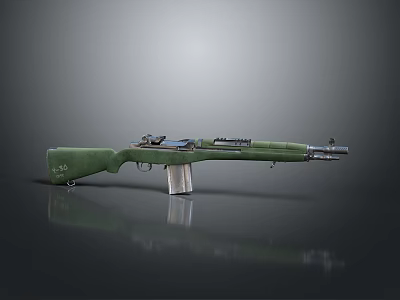 Green Military Rifle With Metal Components And Detachable Magazine Design 3d model Green Military Rifle With Metal Components And Detachable Magazine Design 3d model
