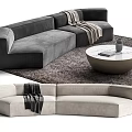 Bonaldo Peanut Sofa Coffee Table Combination Multiplayer Sofa Curved Sofa 3d model