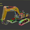 KOMATSU Yellow Heavy Duty Excavator With Mechanical Arm Large Bucket And Tracks