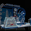 Yike Spring Water Exhibition Booth With Blue Display And Vitality Source Theme 3d model