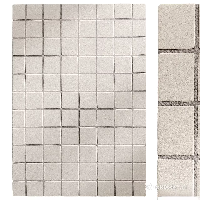 Light Colored Square Floor Tiles Featuring Textured Surface For Interior Design 3d model