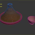 Traditional Terracotta Tagine Pot And Small Serving Bowl For Home Kitchen Use