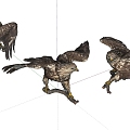 Modern eagle An eagle standing on a branch 3d model