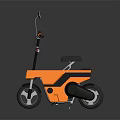 Modern Yellow And Black Mini Motorcycle With Rearview Mirrors And Black Seat