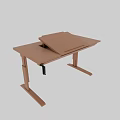 Wooden Desk With Adjustable Tilting Top And Stable Support Legs
