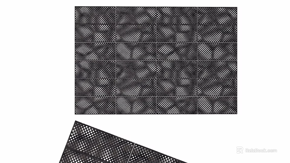 Black Decorative Metal Mesh Panel With Grid Pattern And Hollow Design For Home Decor 3d model 