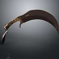 Traditional Scimitar Weapon With Curved Blade And Decorative Metal Handle Design