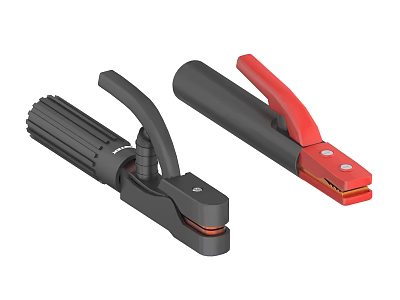 Industrial Heavy Duty Clamps With Black Body And Red Ergonomic Handles Design 3d model