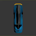 Modern Weapon Knife With Blue Handle And Cracked Glossy Blade Design