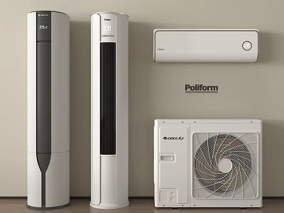 Air Conditioner Fan Standing Wall Mounted Models by Pollform and Gree 3d model
