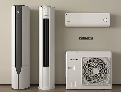 Air Conditioner Fan Standing Wall Mounted Models by Pollform and Gree 3d model