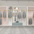 Modern Clothing Store Interior With Mannequins Clothing Racks And Display Areas