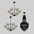 Elegant Crystal Chandeliers Featuring Various Hanging Designs And Crystal Decorative Elements 3d model