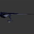 Blue Origami Bird With Spread Wings White Head And Arrow Shaped Tail