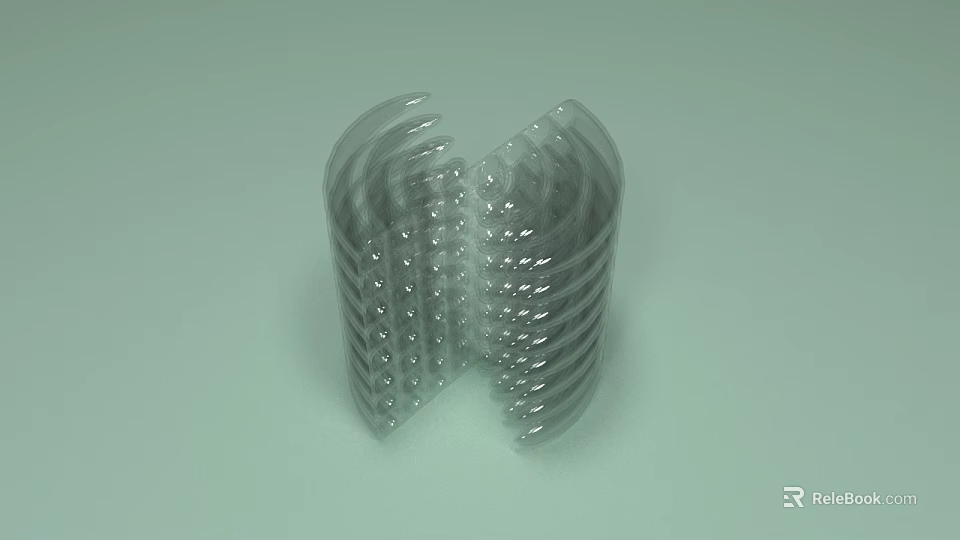Industrial Equipment Transparent Helical Component Featuring Detailed Spiral Structure and Design 3d model 
