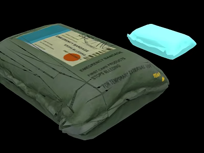 Green Military Weapon Package With Blue Box And Text Labels 3d model