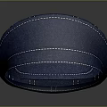 Stylish Blue Denim Hat With Stitched Details And Curved Brim Design