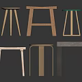 Various Design Wooden Stools With Different Shapes And Colors For Home Furniture