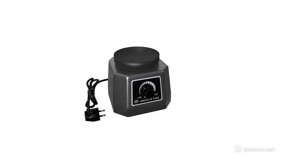 Commercial Black Magnetic Stirrer With Knob Control And Power Cord For Laboratory Use 3d model 