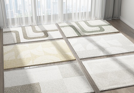 Modern Square Carpet Combo 3d model