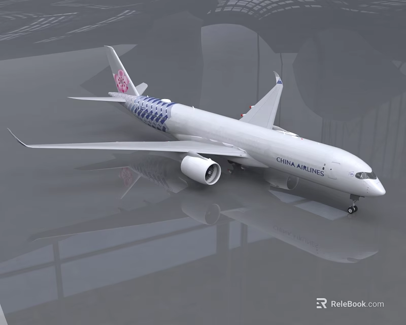 China Southern Airlines Passenger Plane With White Body And Pink Tail Design In Airport Hangar 3d model 