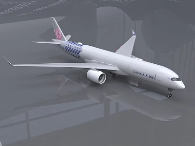 China Southern Airlines Passenger Plane With White Body And Pink Tail Design In Airport Hangar 3d model