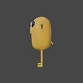 Yellow Cartoon Character With Big Eyes Open Arms And Simple Limbs