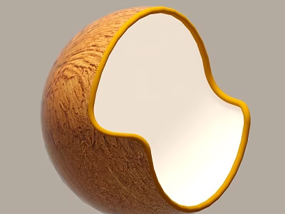 Modern Table Lamp With Wood Grain Texture Yellow Trim And White Shade 3d model