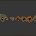 Natural Wood Tree Trunks with Stone Bases in Various Heights and Sizes for Decorative