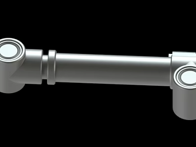Industrial Metal Machinery Part Featuring Cylindrical Shaft And Circular Ends 3d model