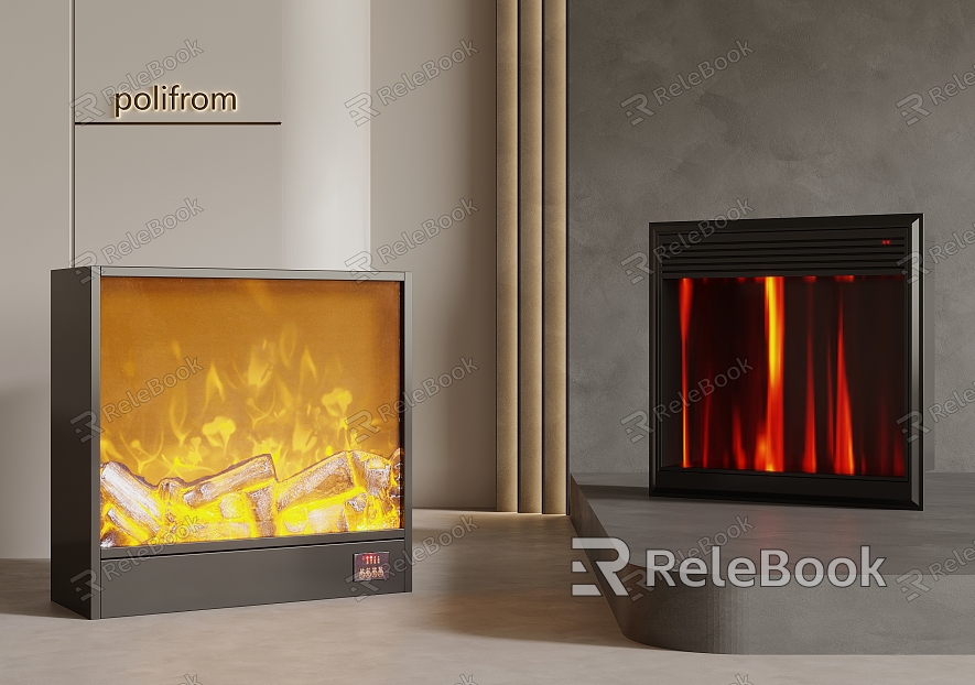 Embedded fireplace model