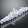 Modern White Warship Naval Vessel With Radar Systems And Deck Equipment