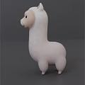 Cute White Llama Plush Toy With Soft Round Body And Small Beige Details