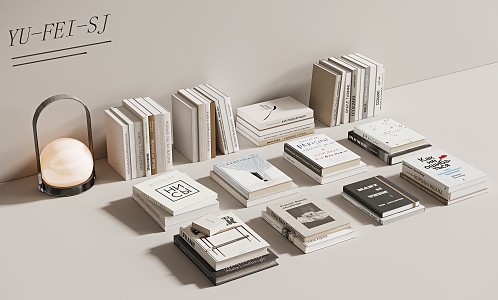 Modern Book Ornaments Combination 3d model