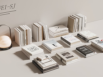 Modern Book Ornaments Combination 3d model