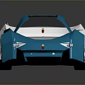 Futuristic Blue And White Sleek Design Car With Transparent Roof And Unique Body Structure