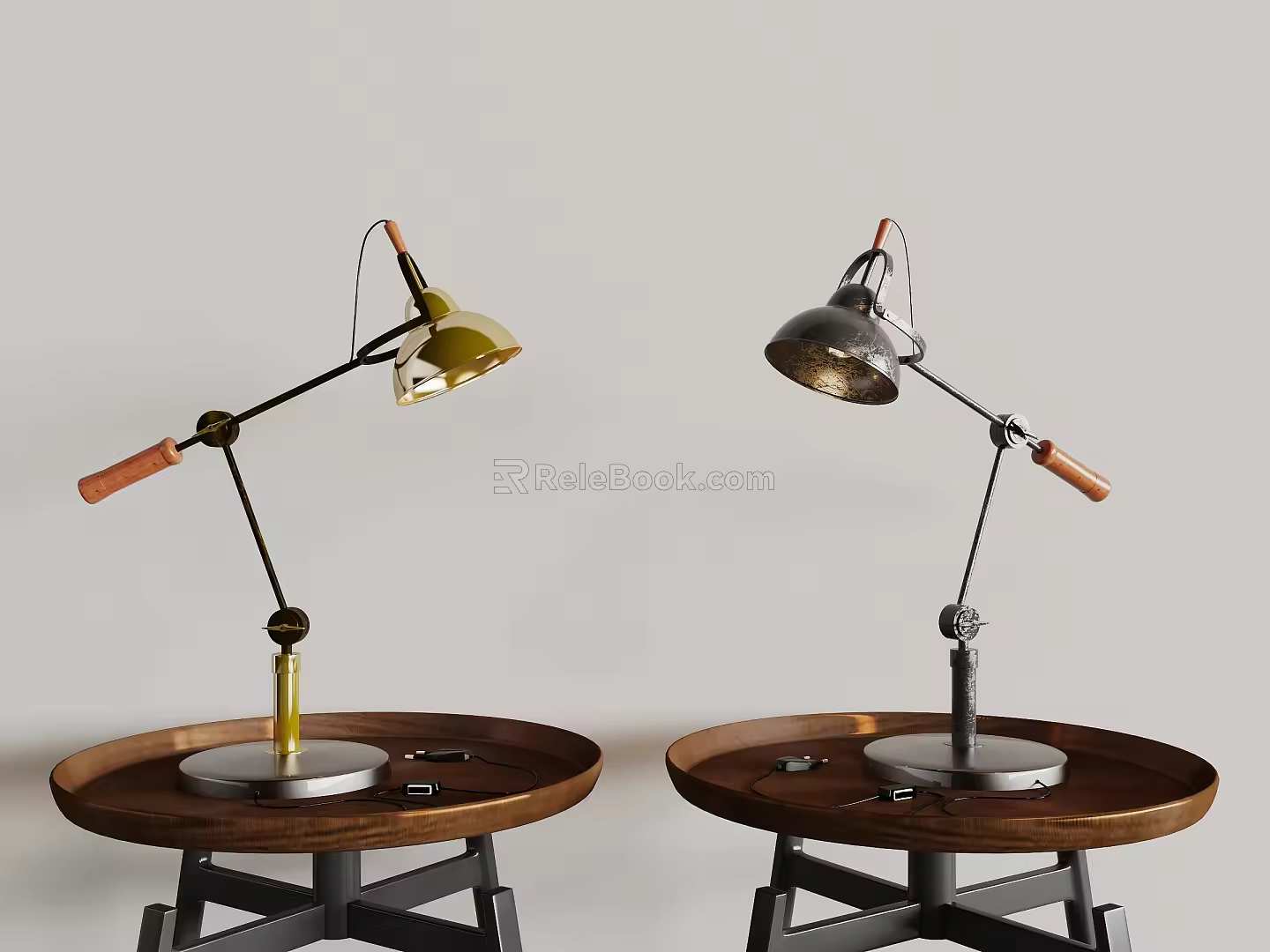 Modern Retro Table Lamp Metal Round Table 3d model