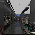 Elegant Clothing Store Interior Design With Hanging Apparel Sofa And Decorative Pillows