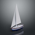 Modern Sailing Cartoon Sailing Small Sailing 3d model