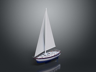 Modern Sailing Cartoon Sailing Small Sailing 3d model